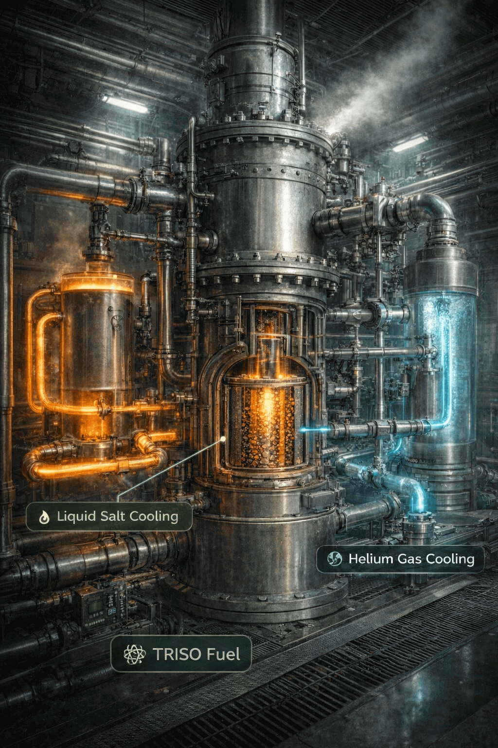 Dual Cooled Reactor Design with Liquid Salt and Helium Gas Cooling